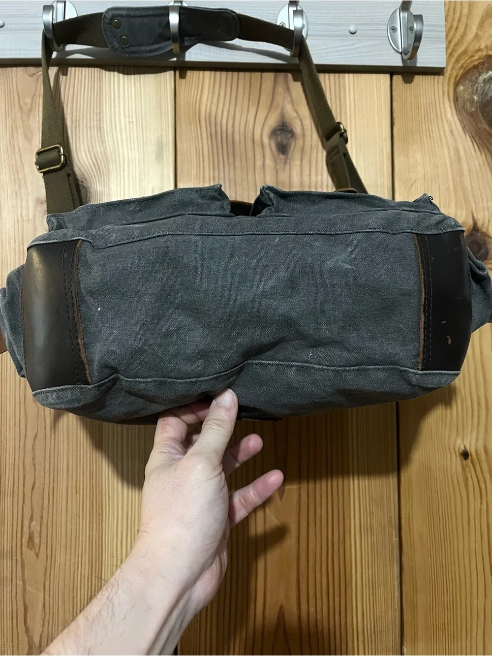 Vintage Style Canvas & Leather Messenger Bag | Unisex Crossbody Field Bag